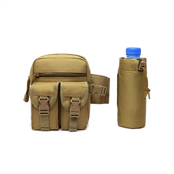 Black Army Field Portable Tactical Waist Backpack Water Bottle Bag For Outdoor Camping