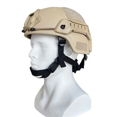 Cască tactică antiglonț militară aramid kaki cu conectori șine accesorii